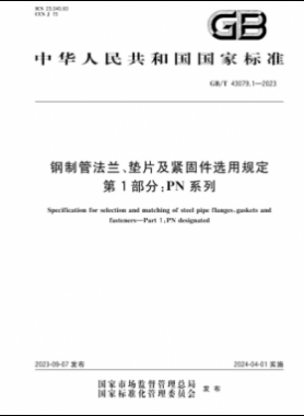 鋼制管法蘭、墊片及緊固件選用規(guī)定 第1部分：PN系列國標/T 43079.1-2023